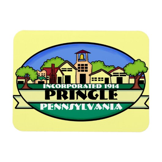 Pringle Pennsylvania klein stadje souvenir magnet Magneet (Horizontaal)
