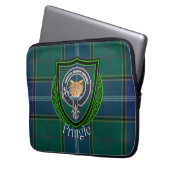 Pringle Scottish Clan Tartan and Crest Laptop Sleeve (Voorkant Links)