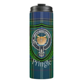 Pringle Scottish Clan Tartan and Crest Thermosbeker