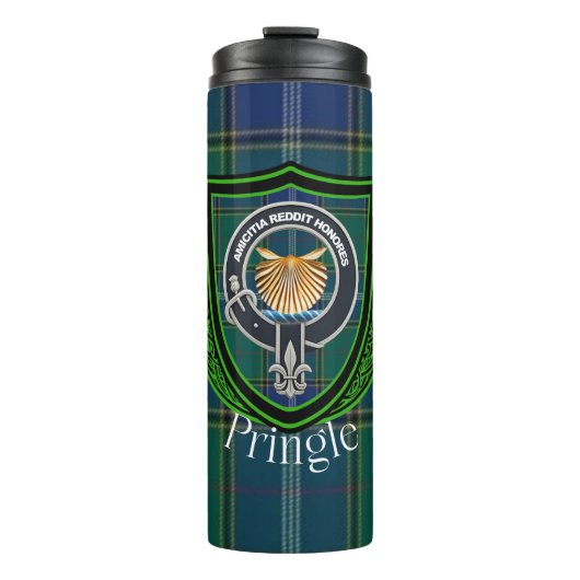Pringle Scottish Clan Tartan and Crest Thermosbeker (Voorkant)