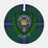 Pringle Scottish Clan Tartan & Crest Glas Ornament (Achterkant)