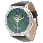 Pringle Scottish Clan Tartan & Crest Horloge (Gekanteld)