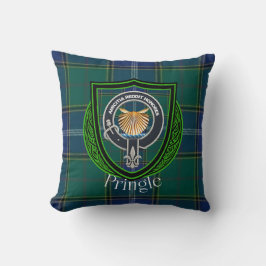 Pringle Scottish Clan Tartan & Crest Kussen