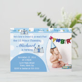 Prins 1e verjaardag Uitnodiging 5x7 Fotokaart (Staand voorkant)