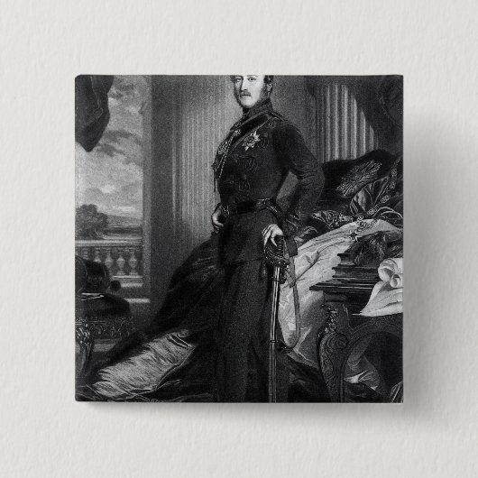 Prins Albert, na het schilderij van 1859 Vierkante Button 5,1 Cm (Voorkant)