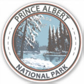 Prins Albert Nationaal Park Canada in Winterkunst Sticker (Voorkant)