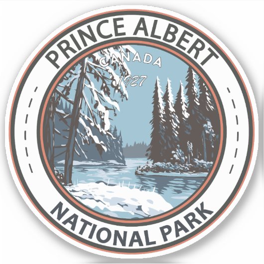 Prins Albert Nationaal Park Canada in Winterkunst Sticker (Voorkant)