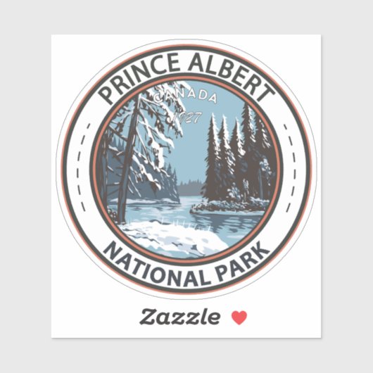 Prins Albert Nationaal Park Canada in Winterkunst Sticker (Vel)