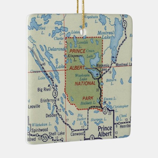 Prins Albert National Park  kaart Keramisch Ornament (Rechts)