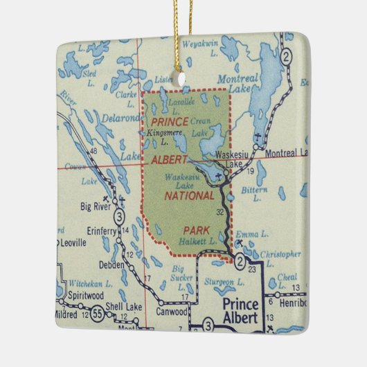 Prins Albert National Park  kaart Keramisch Ornament (Links)