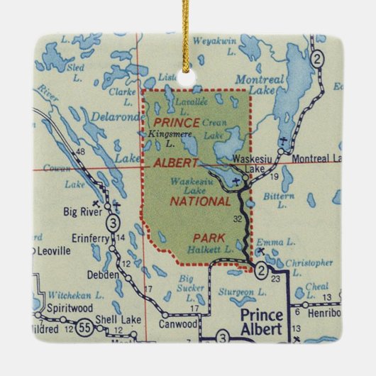 Prins Albert National Park  kaart Keramisch Ornament (Achterkant)