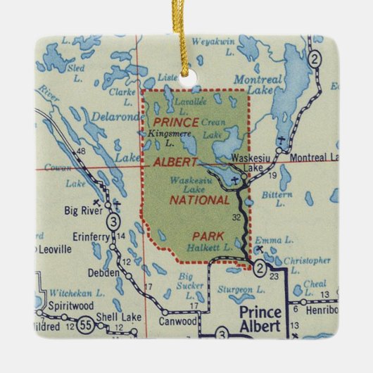 Prins Albert National Park  kaart Keramisch Ornament (Voorkant)