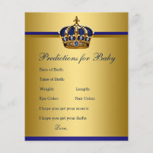 Prins Baby Shower Advies Voorspelling Spelkaarten