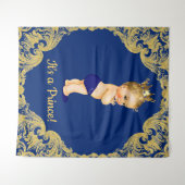 Prins Baby shower Backdrop Banner Wandkleed (Voorkant (horizontaal))