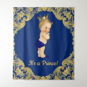 Prins Baby shower Backdrop Banner Wandkleed (Voorkant)