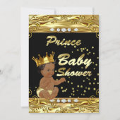 Prins Baby shower Black Gold Sprinkle Enic Kaart (Voorkant)