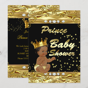 Prins Baby shower Black Gold Sprinkle Enic Kaart