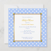 Prins Baby shower Boy Blue Polka Dot Etnic Kaart (Achterkant)