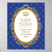 Prins Baby shower Cadeausetafel Decor Sign.