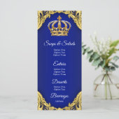 Prins Baby Shower Koninklijke Feestmenu Menu (Staand voorkant)