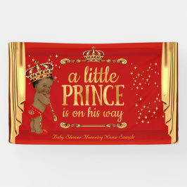 Prins Baby Shower Rood Goud Drapers Etnisch Spandoek