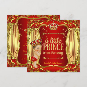 Prins Baby Shower Rood Goud Jongen Bruine Haren Ui Kaart