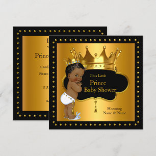 Prins Baby Shower Schattige Jongen Kroon Etnisch Kaart