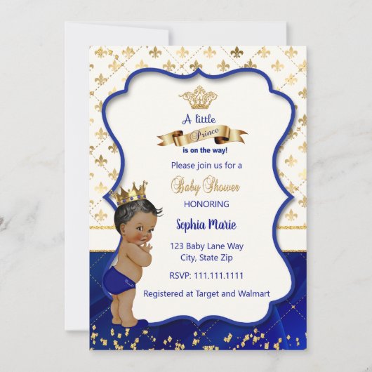 Prins Baby shower uitnodiging, Kleine prins Kaart (Voorkant)