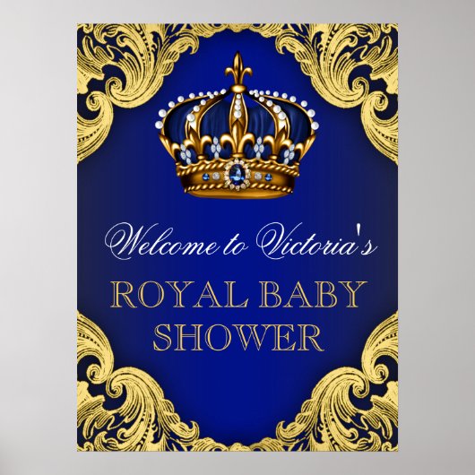 Prins Baby Shower Welkom Bord Poster (Voorkant)