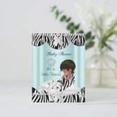 Prins Babyshower Jongen Etnisch Zebra Kaart (Staand voorkant)