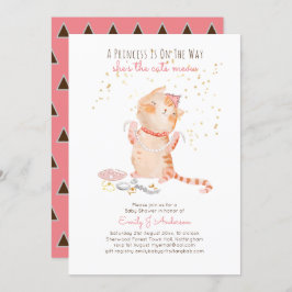 Prins Babyshower Katten Kitten Meisjes Roze Cute Kaart