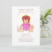 Prins Babyshower Katten Kitten Meisjes Roze Cute Kaart (Staand voorkant)