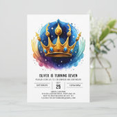 Prins Blauw Digitale Verjaardag Kaart (Staand voorkant)