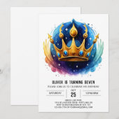 Prins Blauw Digitale Verjaardag Kaart (Voorkant / Achterkant)