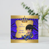Prins Boy Baby shower Blue African American Silk Kaart (Staand voorkant)