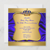 Prins Boy Baby shower Blue African American Silk Kaart (Achterkant)