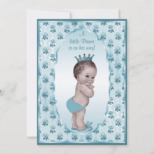  Prins Boy en Blue Rozen Baby shower Kaart (Voorkant)