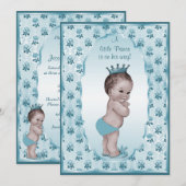  Prins Boy en Blue Rozen Baby shower Kaart (Voorkant / Achterkant)