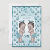  Prins Boy Twins Blue Rozen 1e verjaardag Kaart (Voorkant)