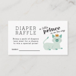 Prins Cat Baby shower Diaper Raffle Ticket Informatiekaartje