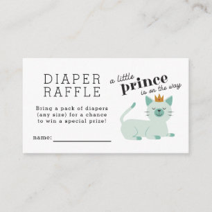 Prins Cat Baby shower Diaper Raffle Ticket Informatiekaartje