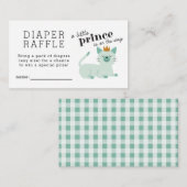 Prins Cat Baby shower Diaper Raffle Ticket Informatiekaartje (Voorkant / Achterkant)