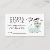 Prins Cat Baby shower Diaper Raffle Ticket Informatiekaartje (Voorkant)