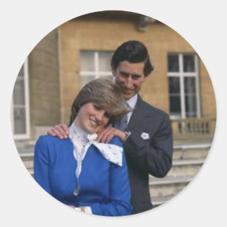 Prins Charles en prinses Diana Ronde Sticker