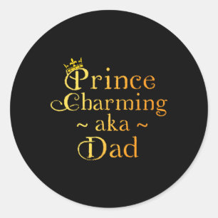 Prins charmatie pap Shirt Krown Birthday Fathers D Ronde Sticker