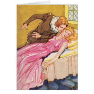 Prins Charming die het zoenen Sleeping Beauty vers