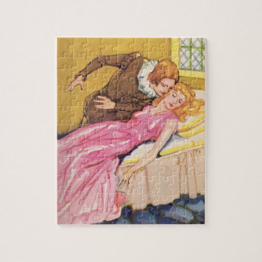 Prins Charming die het zoenen Sleeping Beauty vers Legpuzzel (Verticaal)