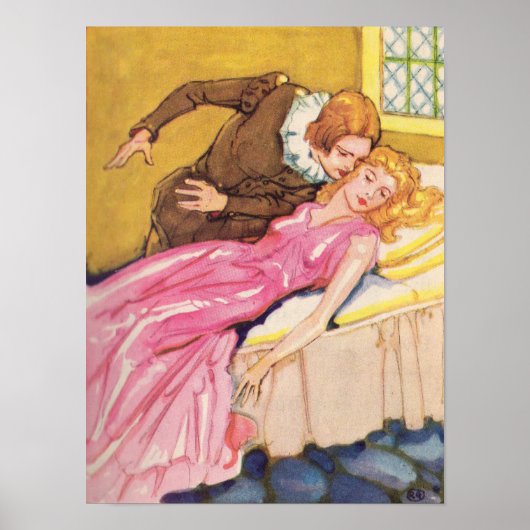 Prins Charming die het zoenen Sleeping Beauty vers Poster (Voorkant)