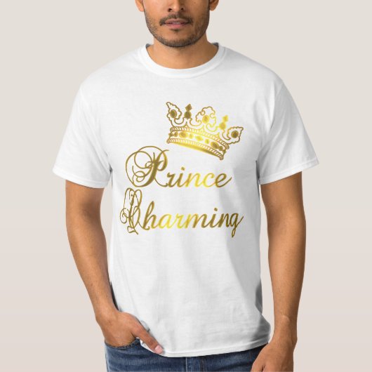 Prins Charming in Gold T-shirt voor Baby of volwas (Voorkant)