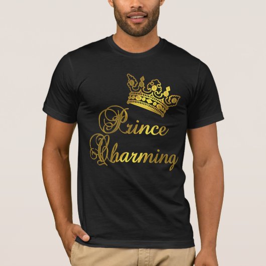 Prins Charming in Gold T-shirt voor Baby of volwas (Voorkant)